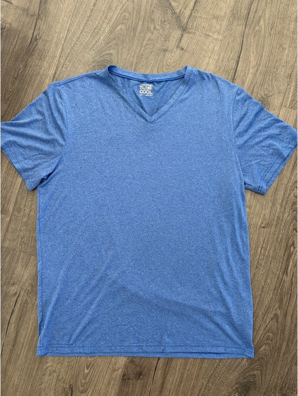 32 Degrees Cool Men's Blue V-Neck Performance T-Shirt Size Large